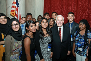 Senator Lugar with participants in the Kennedy-Lugar Youth Exchange & Study Program (Source: yesprograms.org)