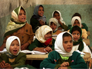 Yemeni girls in a classroom. Photo by Clinton Doggett for USAID