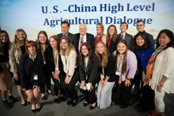 Ambassadors Qin Gang and Ken Quinn with Iowa State University "Quinn Scholars" following the 2022 Dialogue