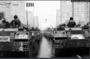 Soviet tanks in Moscow, August 1991
