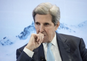 John Kerry, U.S. special climate envoy, during a discussion at the World Economic Forum in Davos, Switzerland